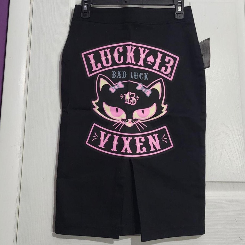 Vintage Y2K Black Cat Pencil Skirt